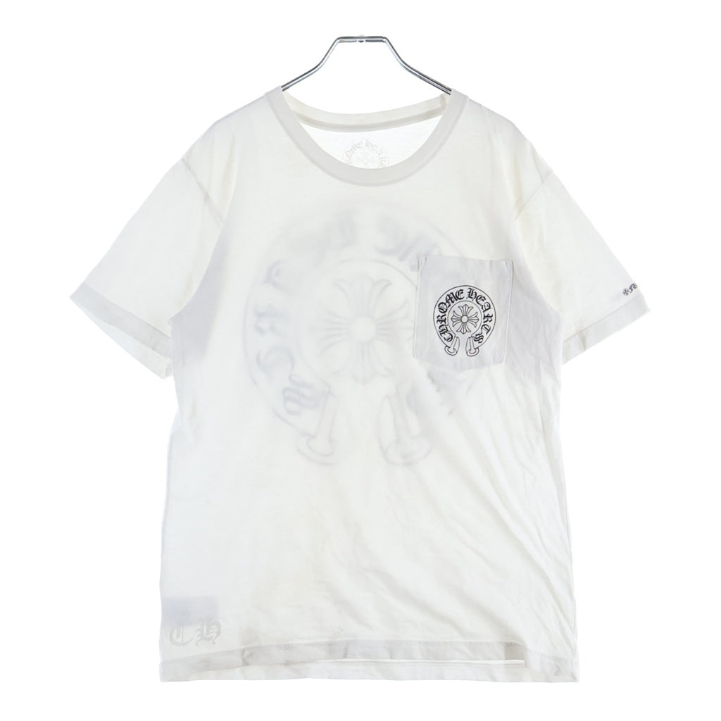 CHROME HEARTS(クロムハーツ) HORSESHOE S/S TEE ホースシュープリント ポケット半袖Tシャツ カットソー ホワイト