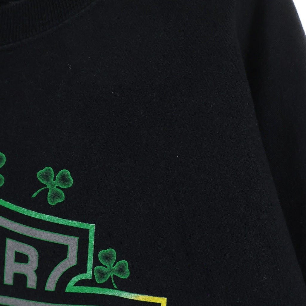 HARLEY DAVIDSON(ハーレーダビッドソン) 00s Clover Green Flame L/S Tee クローバー グリーンフレイム 2012 ロングスリーブ 長袖Tシャツ カットソー ブラックー