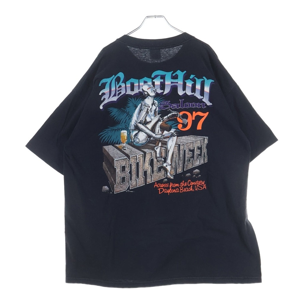 VINTAGE(ヴィンテージ) 90s BOOTHILL SALOON SORAYAMA BIKEWEEK 1997 TEE ベック バンド 半袖Tシャツ カットソー ブラックー