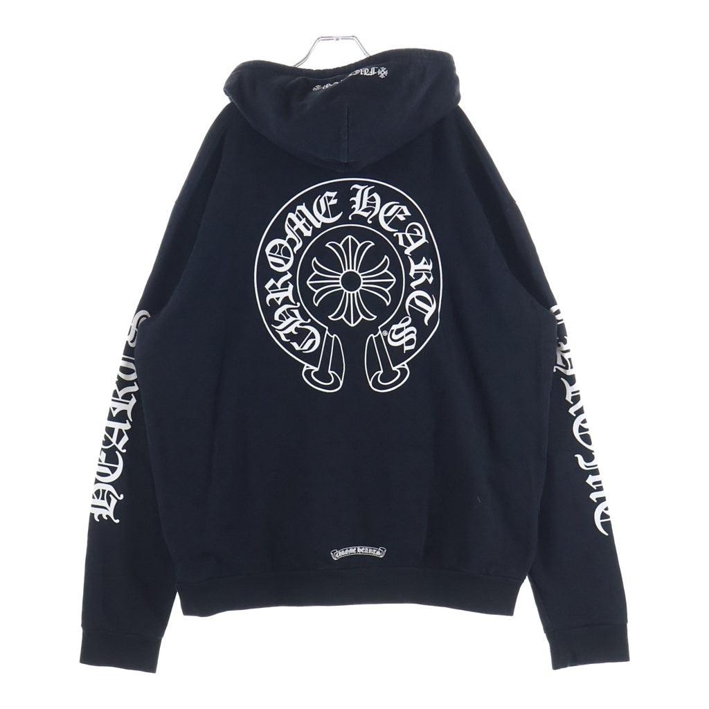 CHROME HEARTS(クロムハーツ) SWTSHRT HD ZIP CHプラス総柄 バックCHプラスプリント ジップパーカー ブラック