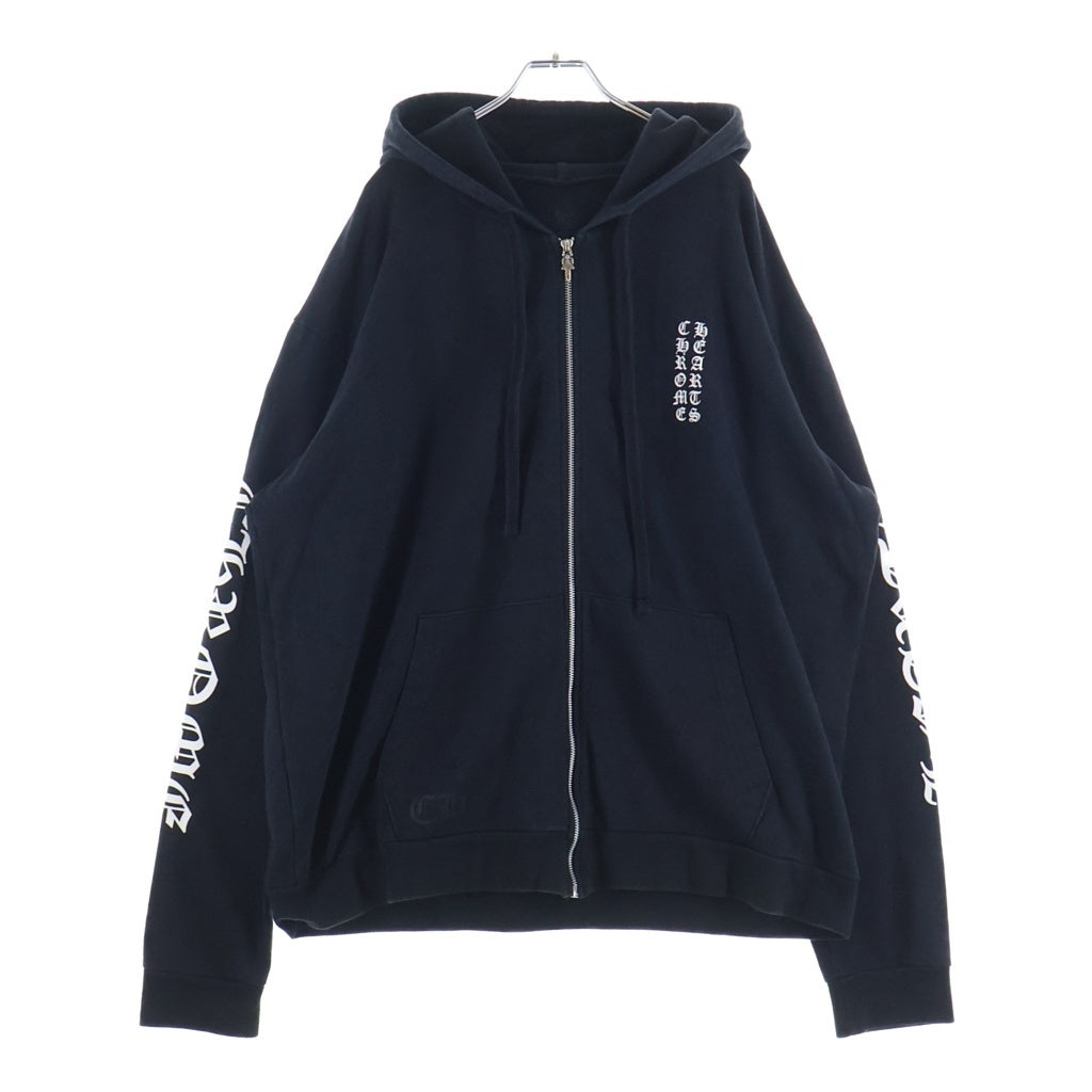 CHROME HEARTS(クロムハーツ) SWTSHRT HD ZIP CHプラス総柄 バックCHプラスプリント ジップパーカー ブラック