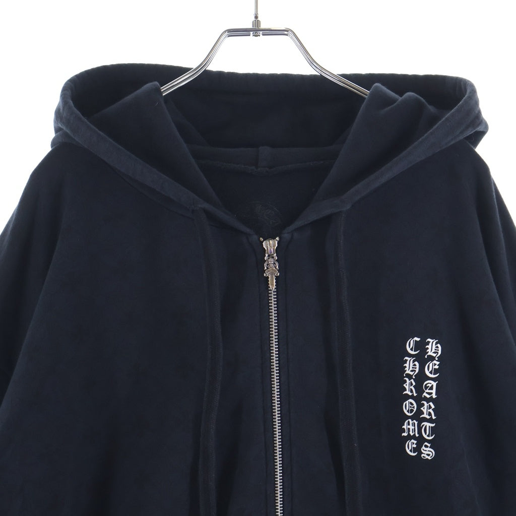 CHROME HEARTS(クロムハーツ) SWTSHRT HD ZIP CHプラス総柄 バックCHプラスプリント ジップパーカー ブラック