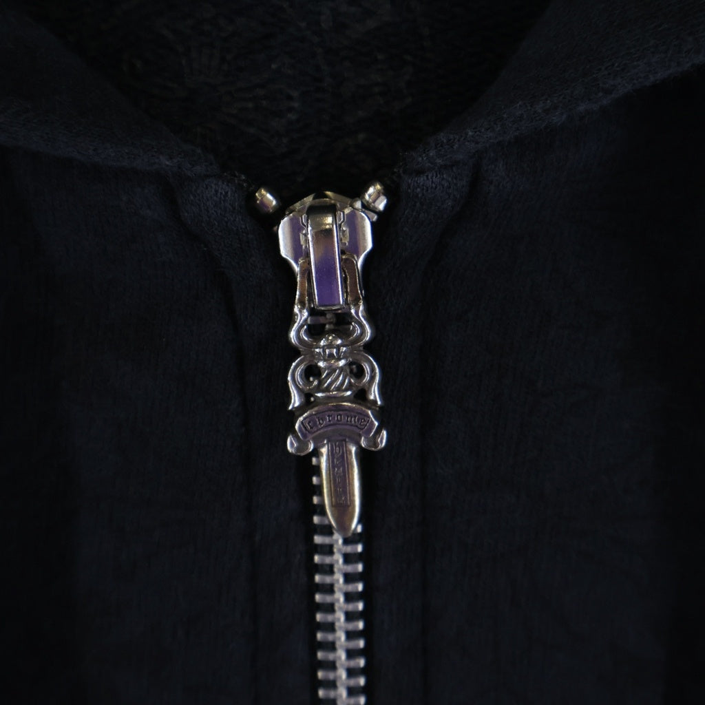 CHROME HEARTS(クロムハーツ) SWTSHRT HD ZIP CHプラス総柄 バックCHプラスプリント ジップパーカー ブラック