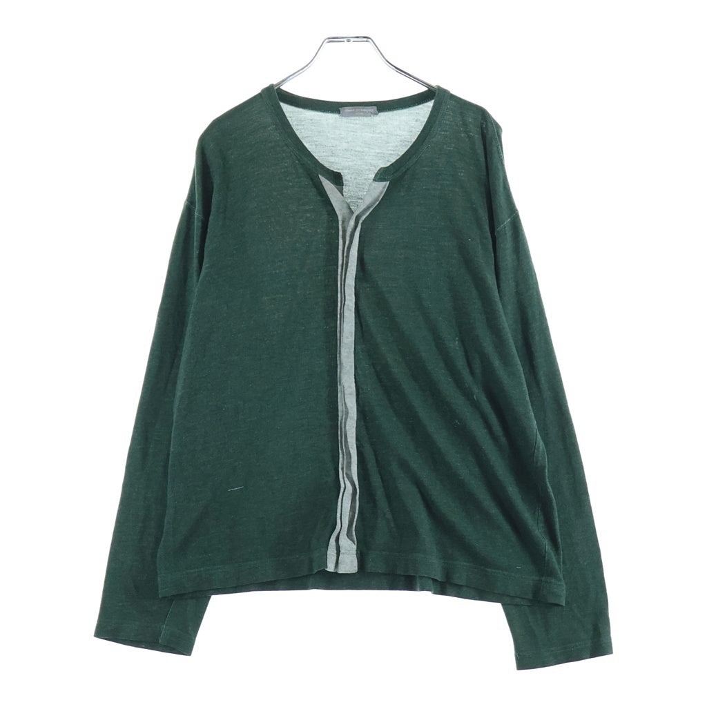 COMME des GARCONS HOMME(コムデギャルソンオム) Long Sleeve Tee 田中オム バイカラー ロングスリーブ 長袖Tシャツ グリーン/グレー