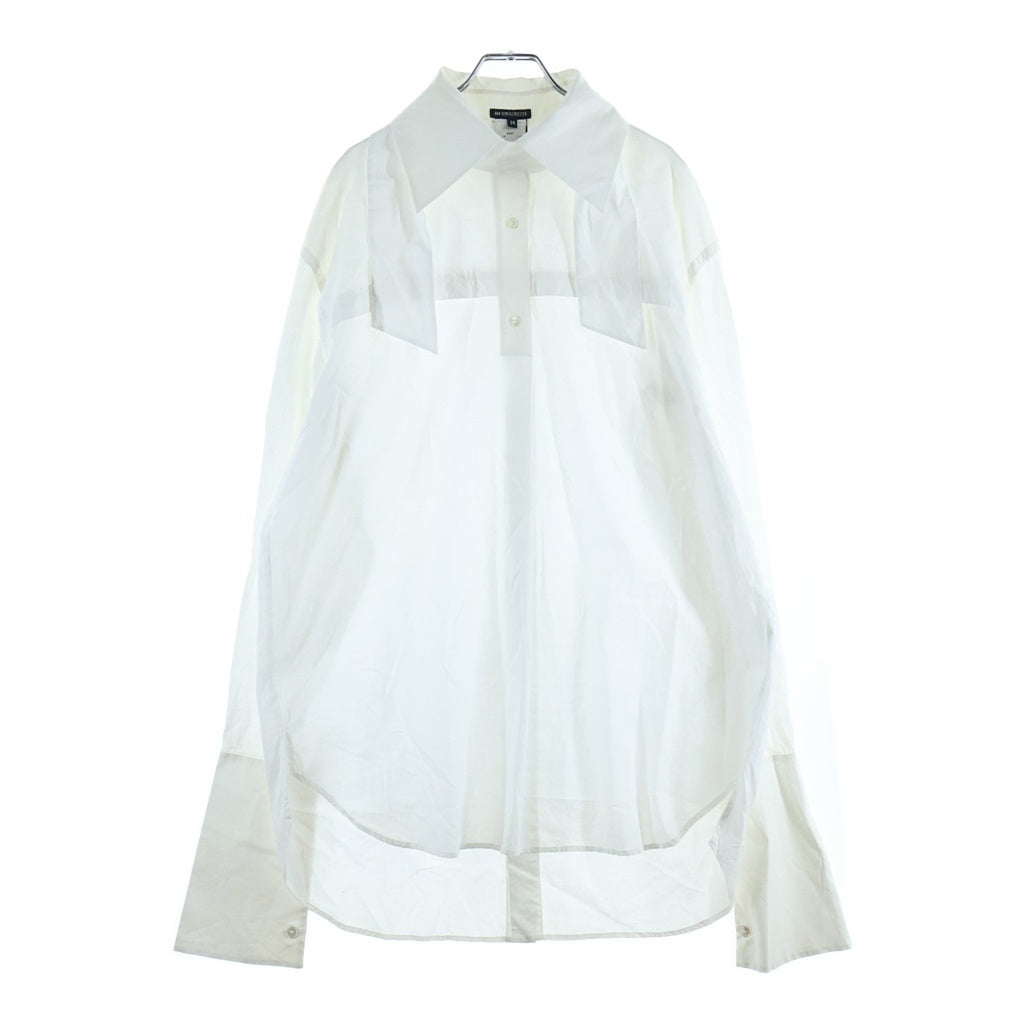 ANN DEMEULEMEESTER(アンドゥムルメステール) Long Sleeve Shirt ロングシャツ 長袖シャツ ホワイト レディース