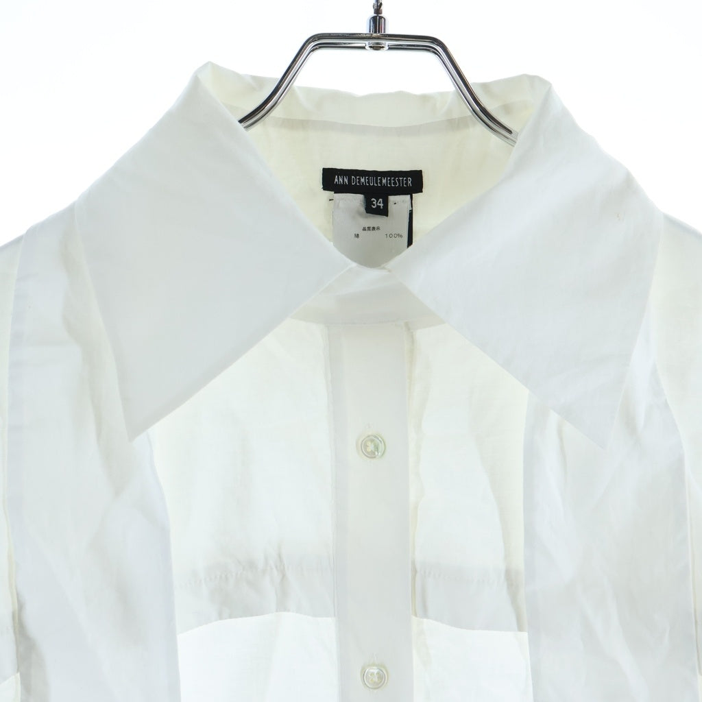 ANN DEMEULEMEESTER(アンドゥムルメステール) Long Sleeve Shirt ロングシャツ 長袖シャツ ホワイト レディース
