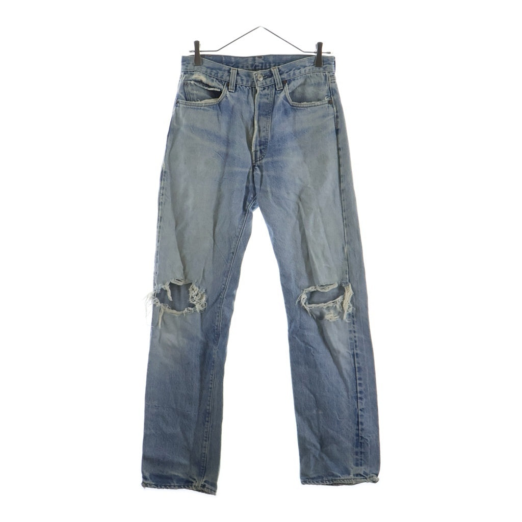 Levi's(リーバイス) 70s VINTAGE 501 66後期 ヴィンテージ 両面スモールe 不均等V ボタン裏無 ボタンフライ デニムパンツ インディゴ