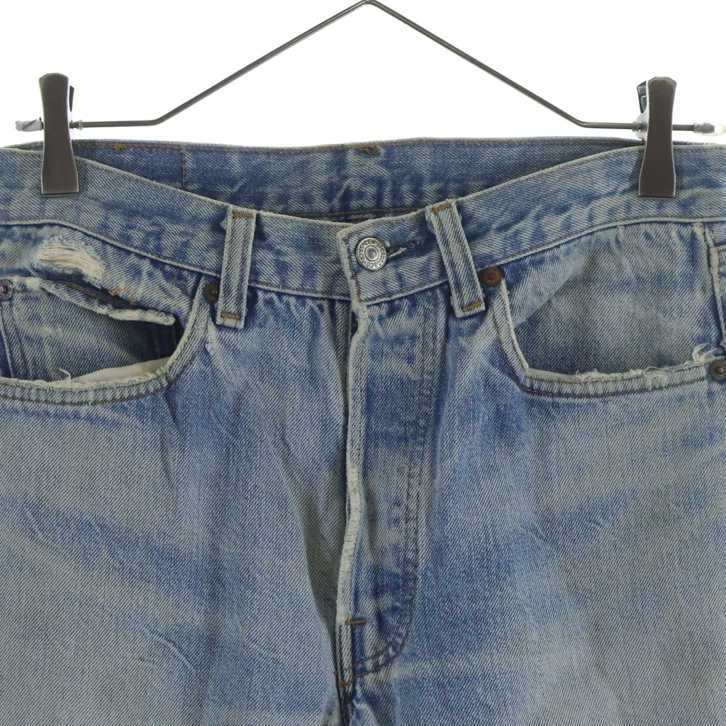 Levi's(リーバイス) 70s VINTAGE 501 66後期 ヴィンテージ 両面スモールe 不均等V ボタン裏無 ボタンフライ デニムパンツ インディゴ
