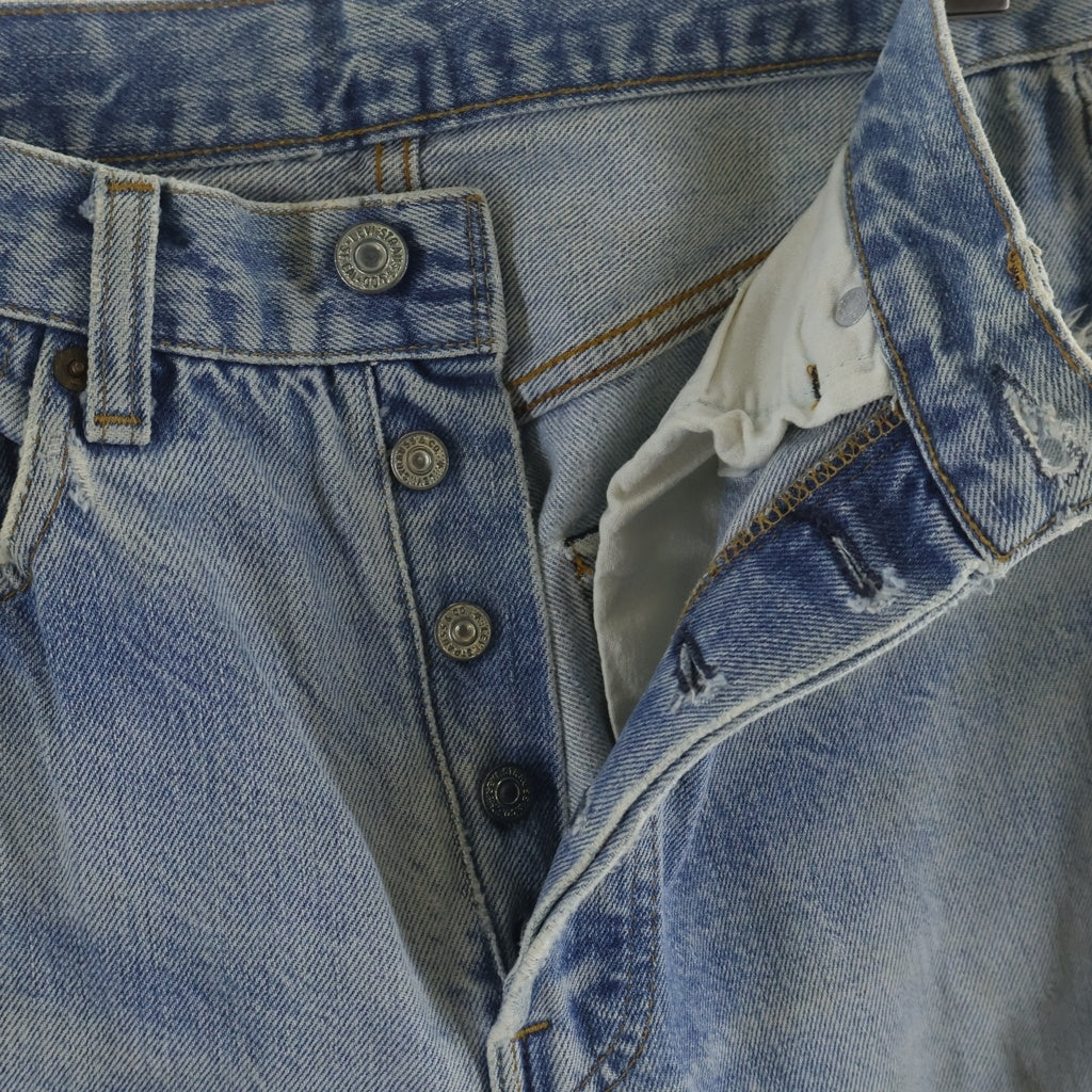 Levi's(リーバイス) 70s VINTAGE 501 66後期 ヴィンテージ 両面スモールe 不均等V ボタン裏無 ボタンフライ デニムパンツ インディゴ