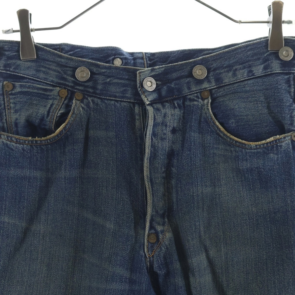 Levi's(リーバイス) 90s VINTAGE Replica 1873MODEL ヴィンテージ 革パッチ ボタン裏822 ボタンフライ バックル 125周年記念 ワシントン工場 復刻 デニムパンツ インディゴ