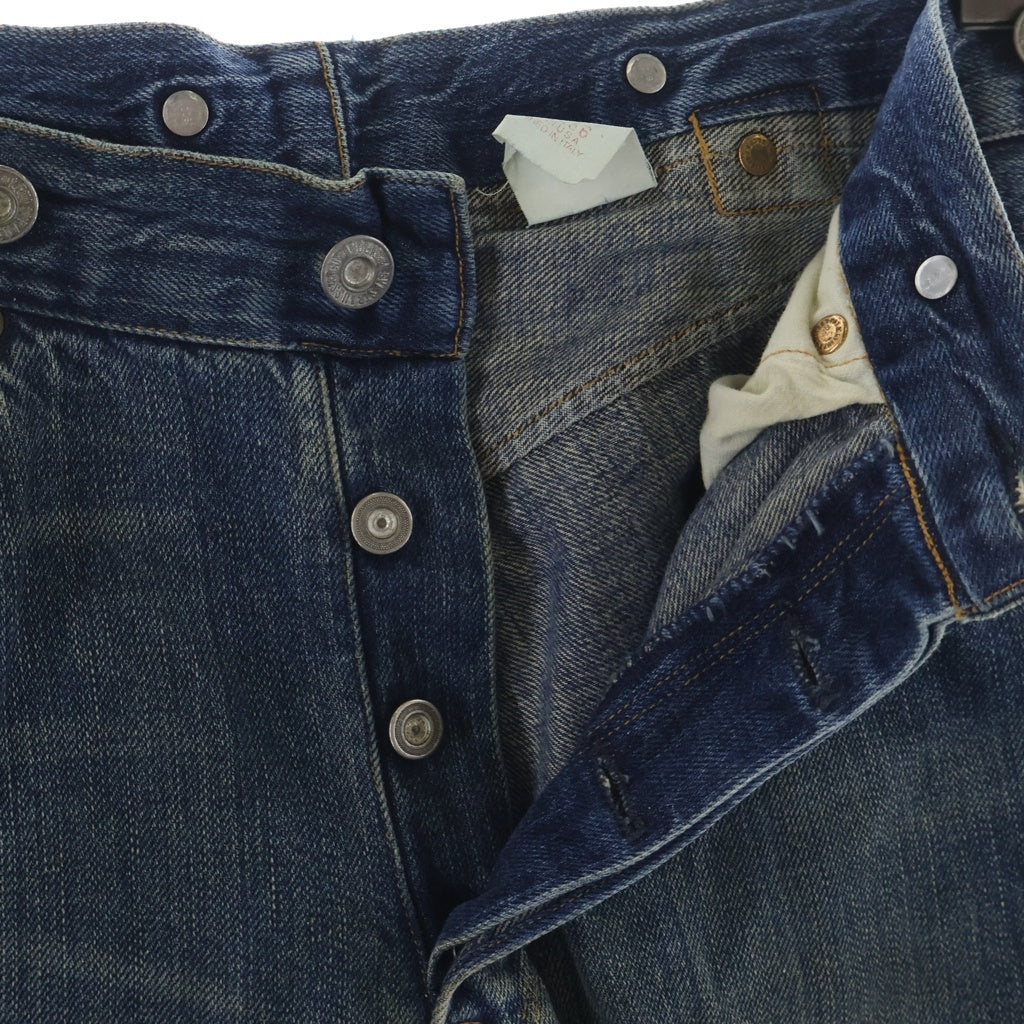 Levi's(リーバイス) 90s VINTAGE Replica 1873MODEL ヴィンテージ 革パッチ ボタン裏822 ボタンフライ バックル 125周年記念 ワシントン工場 復刻 デニムパンツ インディゴ