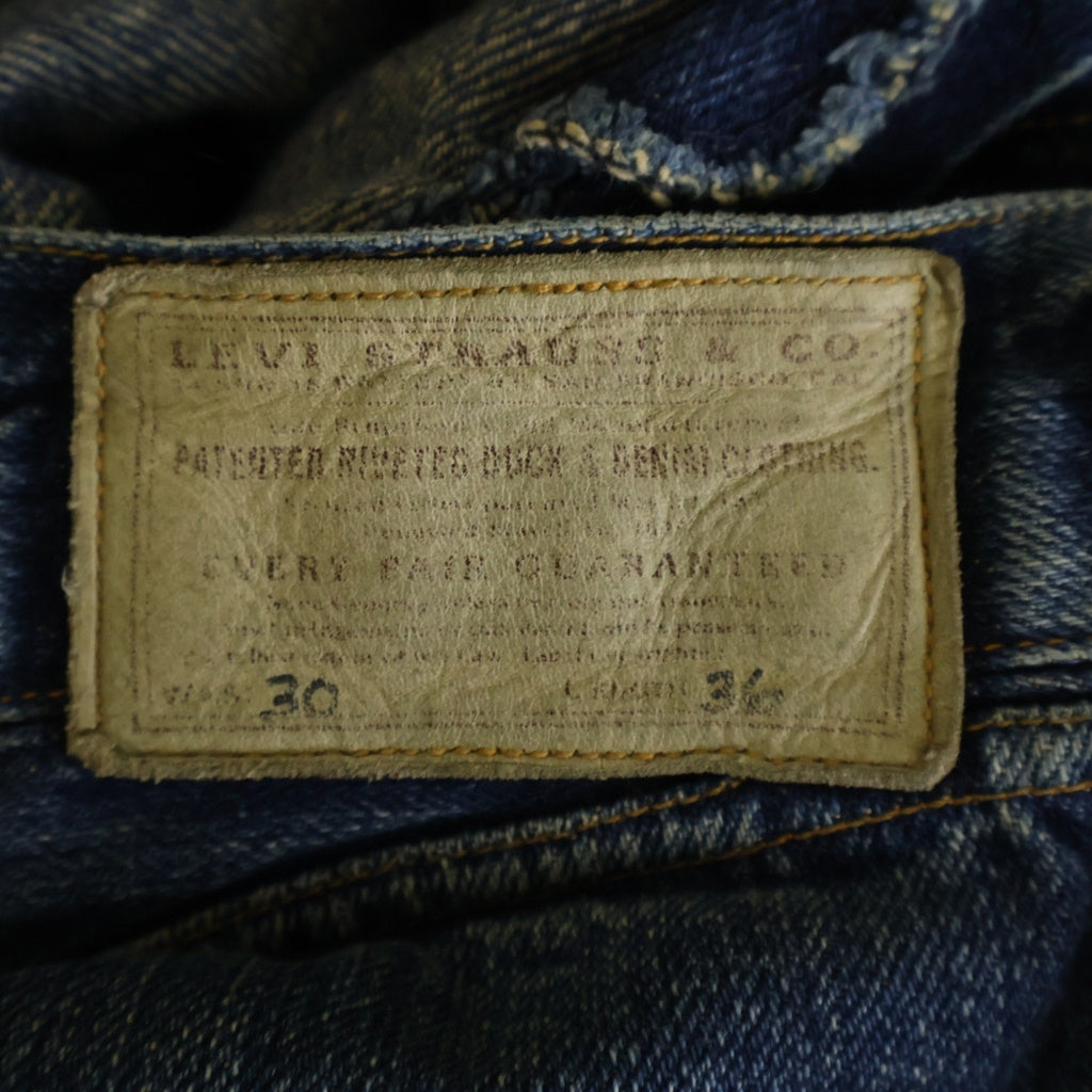 Levi's(リーバイス) 90s VINTAGE Replica 1873MODEL ヴィンテージ 革パッチ ボタン裏822 ボタンフライ バックル 125周年記念 ワシントン工場 復刻 デニムパンツ インディゴ