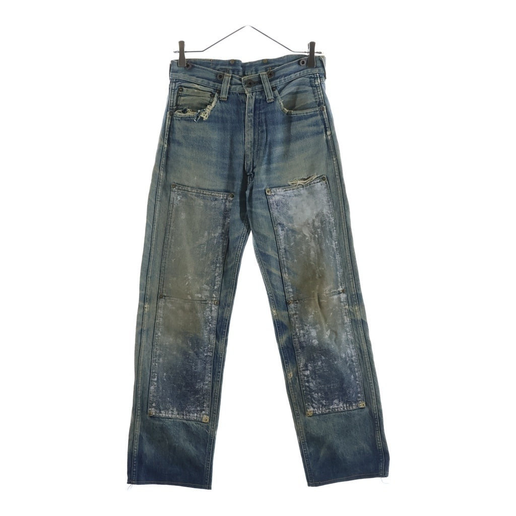 EVISU(エビス) 90s Denim Pants ボタンフライ ダブルニー デニムパンツ ペイント インディゴ