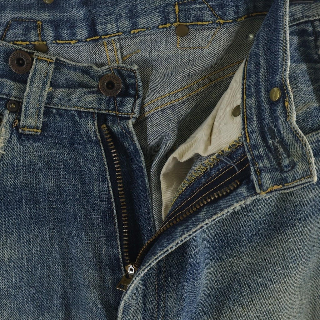 EVISU(エビス) 90s Denim Pants ボタンフライ ダブルニー デニムパンツ ペイント インディゴ