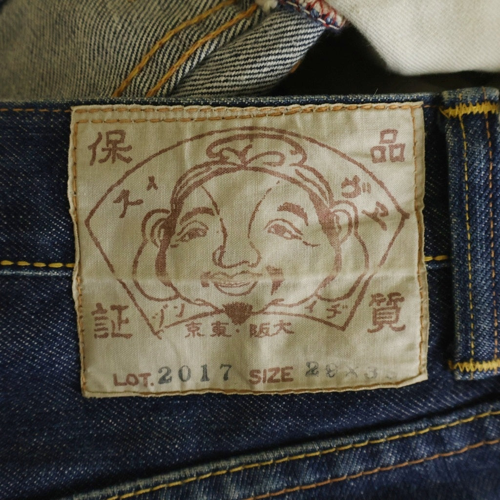 EVISU(エビス) 00s 2017 Denim Pants ボタンフライ ダブルニー デニムパンツ ペイント インディゴ
