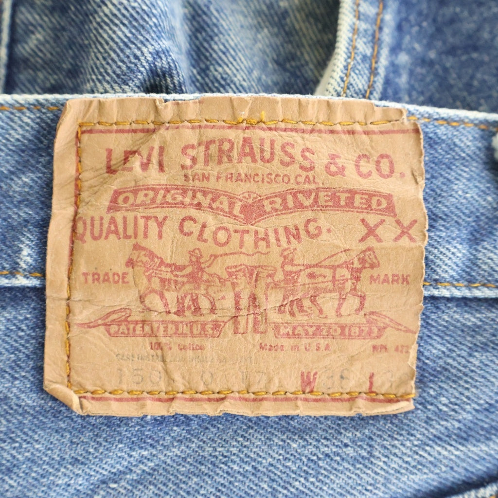 Levi's(リーバイス) 70s VINTAGE 501 66後期 ヴィンテージ 両面スモールe 不均等V ボタン裏6 ボタンフライ デニムパンツ インディゴ