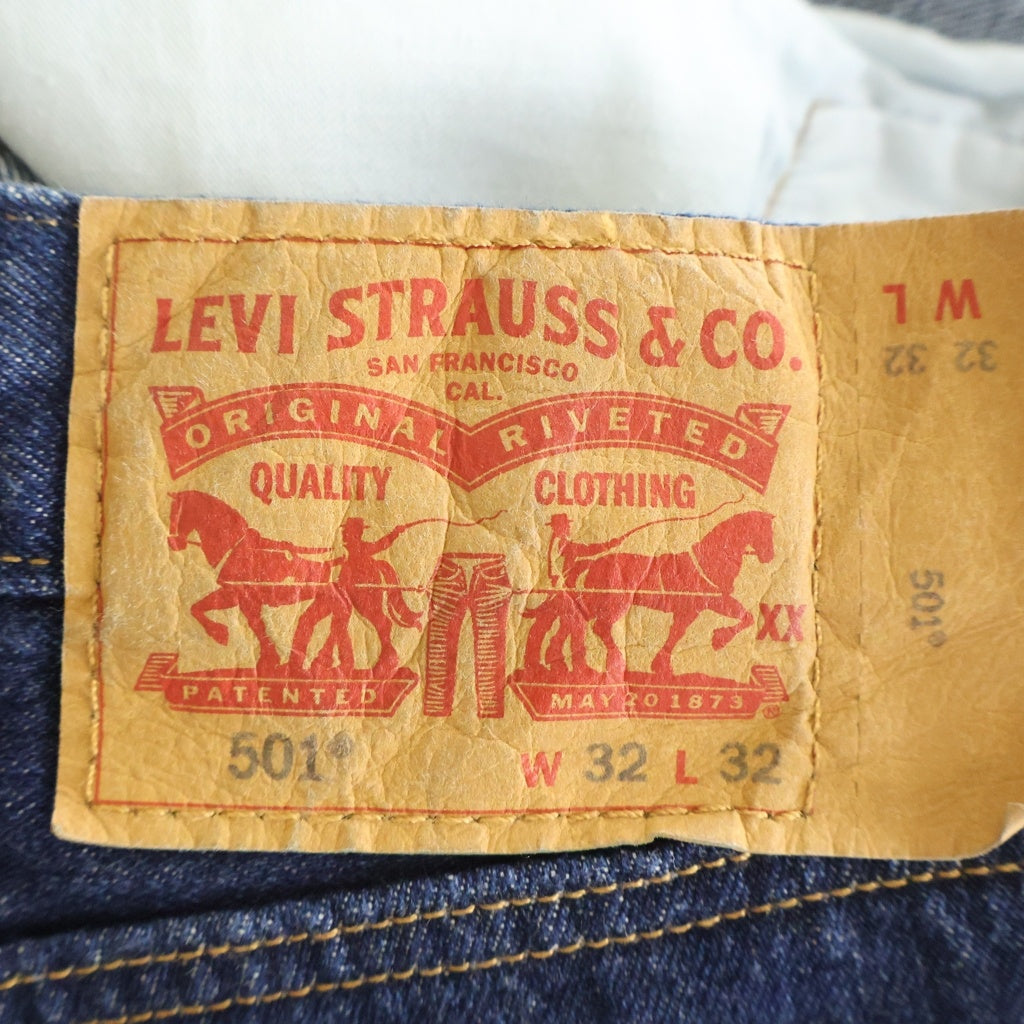 Levi's(リーバイス) 00s 501 66前期 Replica 両面スモールe 不均等V ボタン裏3498 ボタンフライ 復刻 デニムパンツ インディゴ