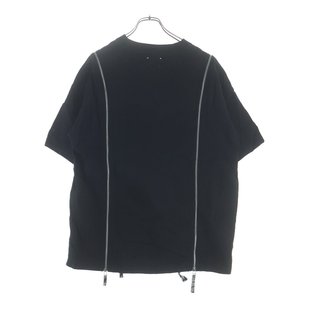 MINEDENIM(マインデニム) 23SS ×OLD PARK Zip Wide Denim T-Shirt オールドパーク ジップ半袖Tシャツ ブラック MND-23SSOP001-98-032