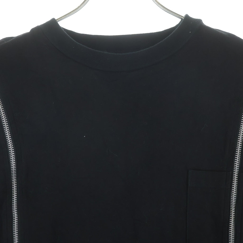MINEDENIM(マインデニム) 23SS ×OLD PARK Zip Wide Denim T-Shirt オールドパーク ジップ半袖Tシャツ ブラック MND-23SSOP001-98-032