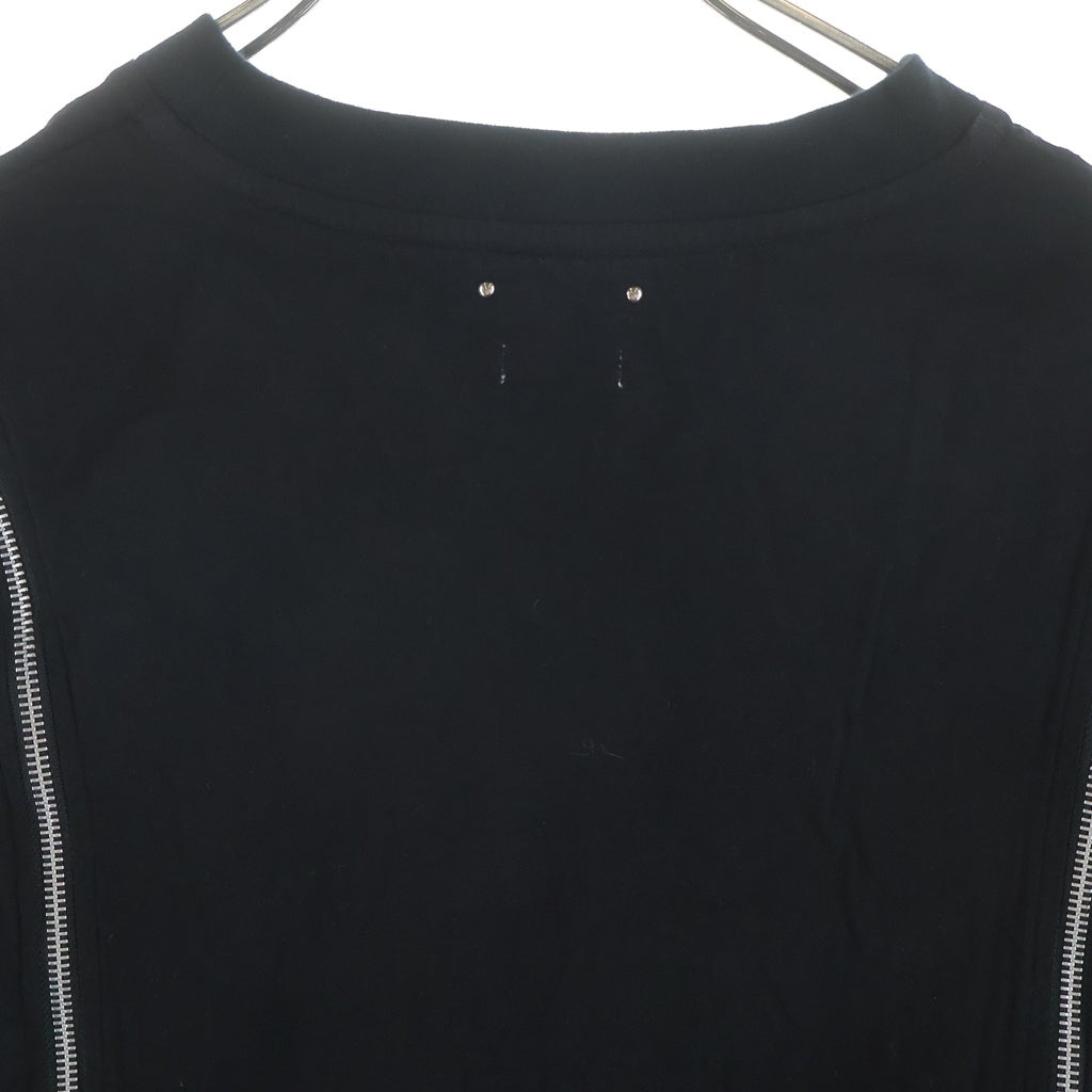 MINEDENIM(マインデニム) 23SS ×OLD PARK Zip Wide Denim T-Shirt オールドパーク ジップ半袖Tシャツ ブラック MND-23SSOP001-98-032