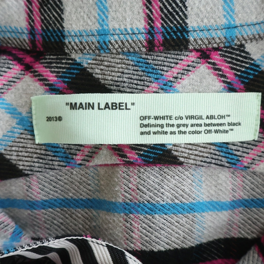 OFF-WHITE(オフホワイト) 18AW Flannel Check Shirts フランネルシャツ 長袖チェックシャツ グレー OMGA060F18A27015