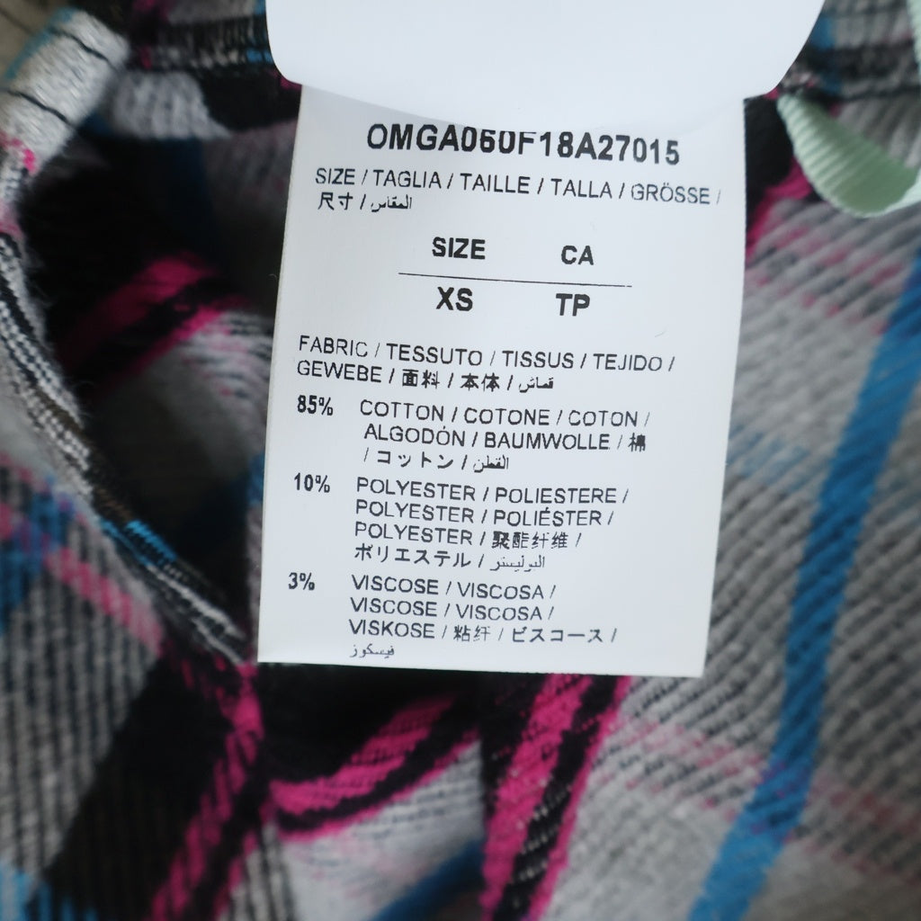 OFF-WHITE(オフホワイト) 18AW Flannel Check Shirts フランネルシャツ 長袖チェックシャツ グレー OMGA060F18A27015