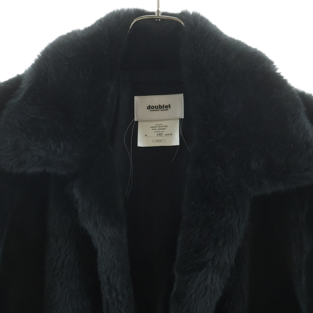 doublet(ダブレット) 23AW HAND-PAINTED FUR JACKET ペイント ファージャケット ブラック 23AW05BL168