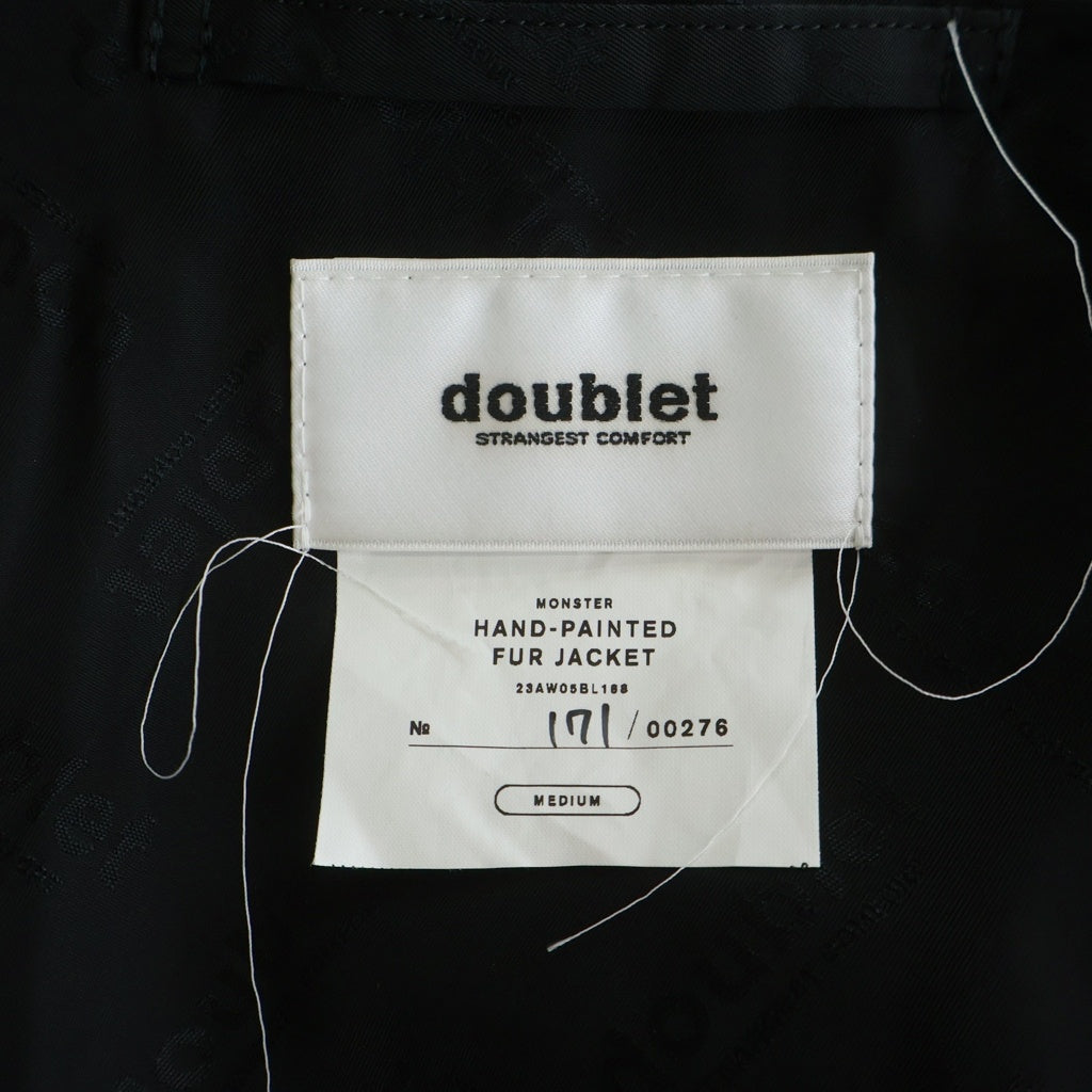 doublet(ダブレット) 23AW HAND-PAINTED FUR JACKET ペイント ファージャケット ブラック 23AW05BL168