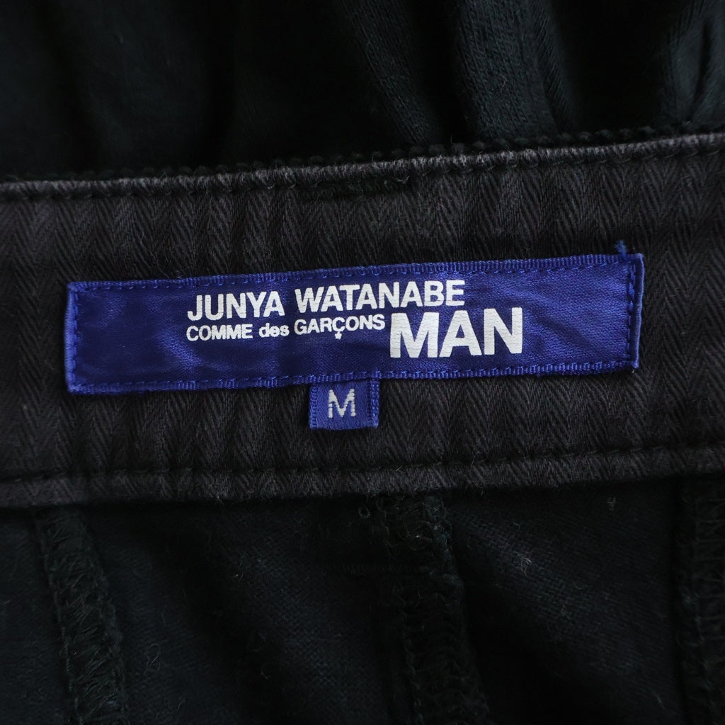 COMME des GARCONS JUNYA WATANABE MAN(コムデギャルソンジュンヤワタナベマン) 綿プレーティング天竺 コーデュロイ切替 パンツ ブラック WD-P019