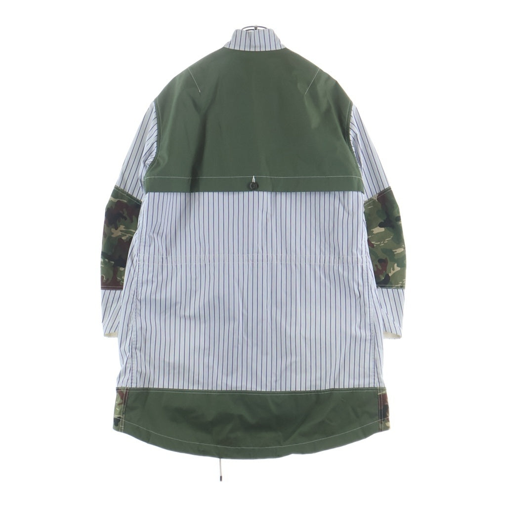 COMME des GARCONS JUNYA WATANABE MAN(コムデギャルソンジュンヤワタナベマン) 綿ストライプラミネート撥水加工×綿ナイロンツイル ストライプシャツジャケット ブルー WC-J042