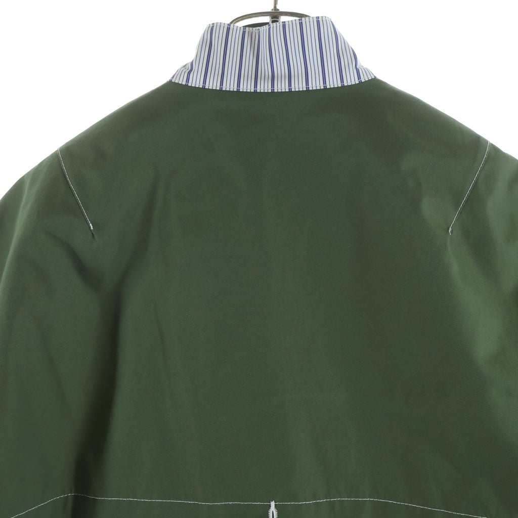 COMME des GARCONS JUNYA WATANABE MAN(コムデギャルソンジュンヤワタナベマン) 綿ストライプラミネート撥水加工×綿ナイロンツイル ストライプシャツジャケット ブルー WC-J042