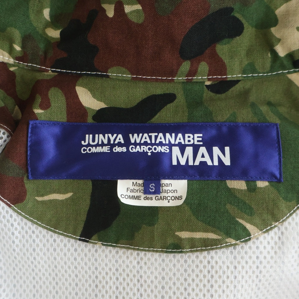 COMME des GARCONS JUNYA WATANABE MAN(コムデギャルソンジュンヤワタナベマン) 綿ストライプラミネート撥水加工×綿ナイロンツイル ストライプシャツジャケット ブルー WC-J042