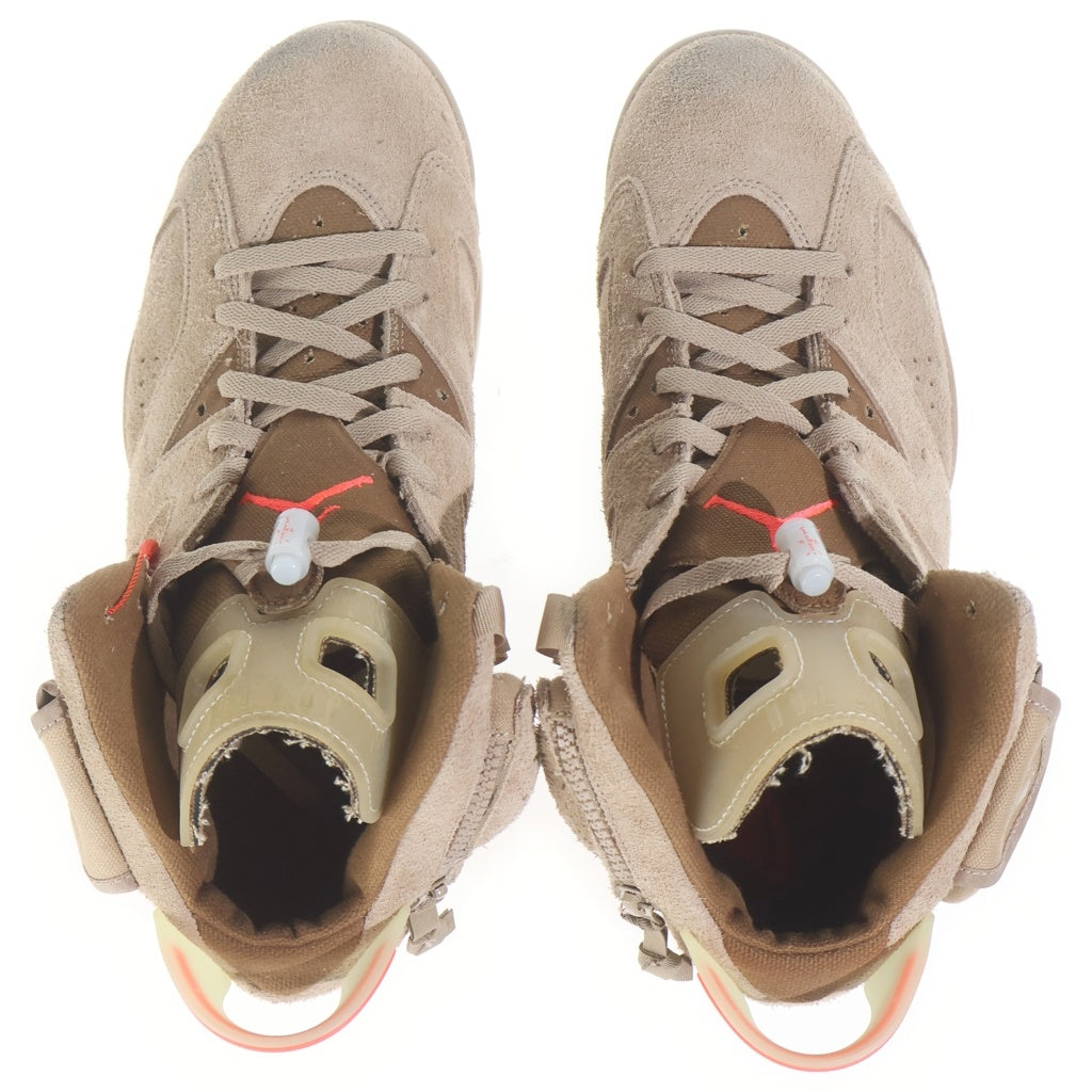 NIKE(ナイキ) ×TRAVIS SCOTT AIR JORDAN6 RETRO SP トラヴィススコット エアジョーダン6 ハイカットスニーカー ベージュ US11/29cm DH0690-200
