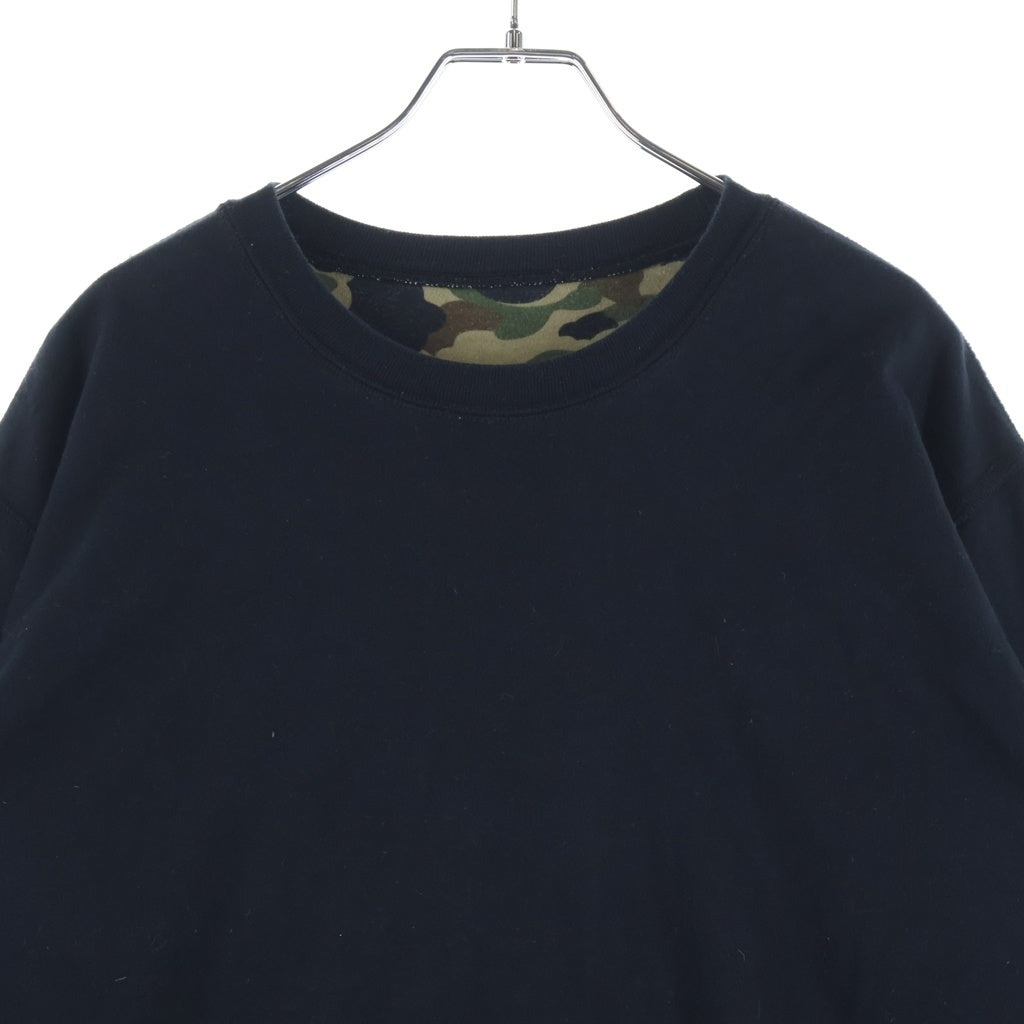 A BATHING APE(アベイシングエイプ) 1ST CAMO ファーストカモ サル迷彩 リバーシブルスウェット 長袖カットソー ブラック/グリーン