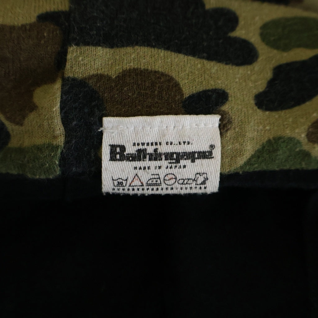 A BATHING APE(アベイシングエイプ) 1ST CAMO ファーストカモ サル迷彩 リバーシブルスウェット 長袖カットソー ブラック/グリーン
