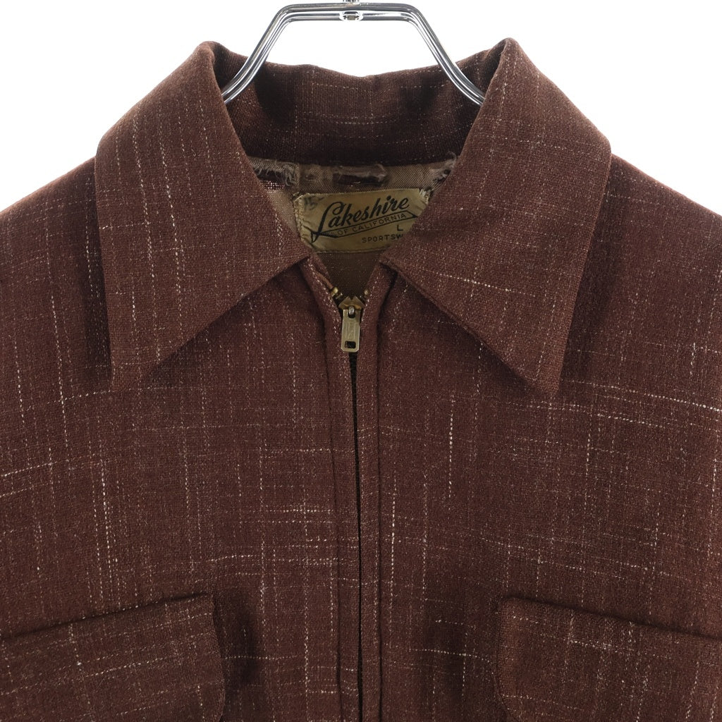VINTAGE(ヴィンテージ) 50S LAKESHINE ジップアップ ギャバジンジャケット ブラウン