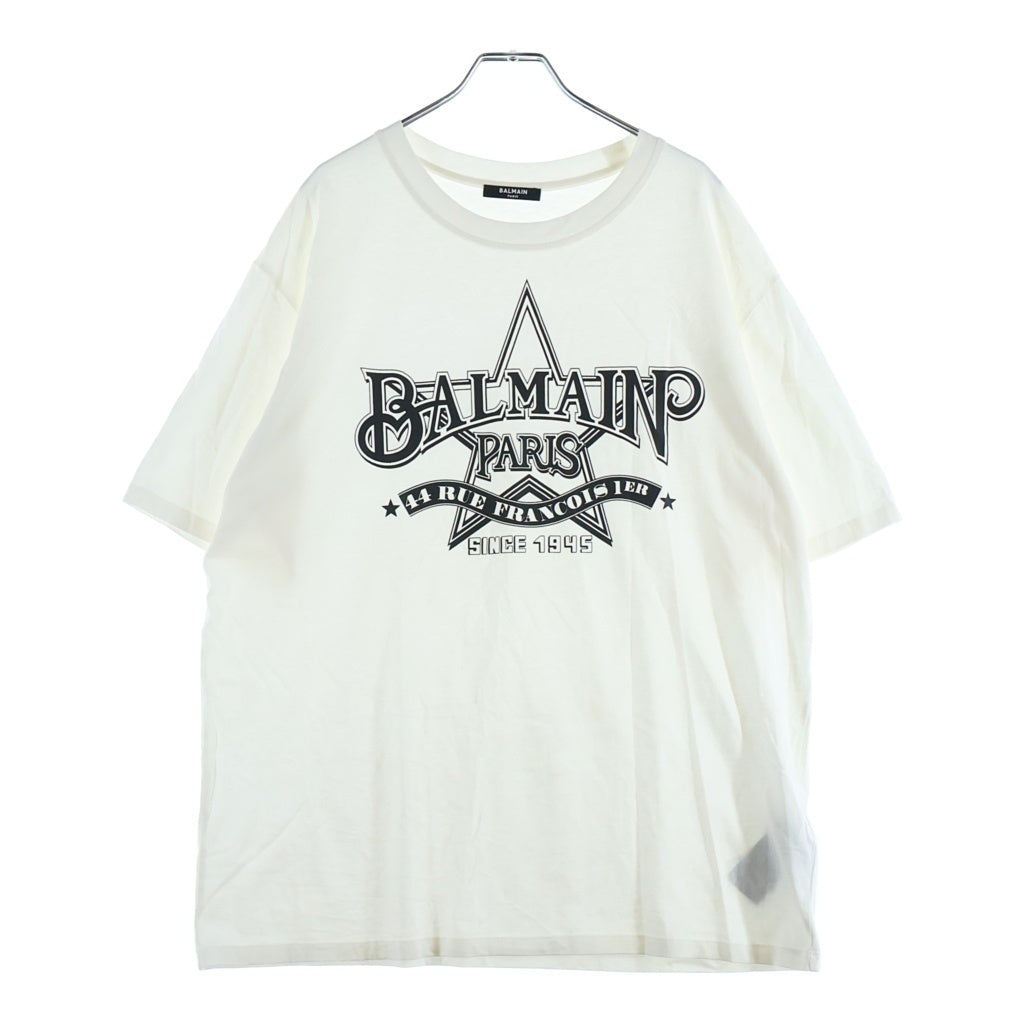 BALMAIN(バルマン) 24SS スタープリント 半袖Tシャツ カットソー ホワイト EG000GD29