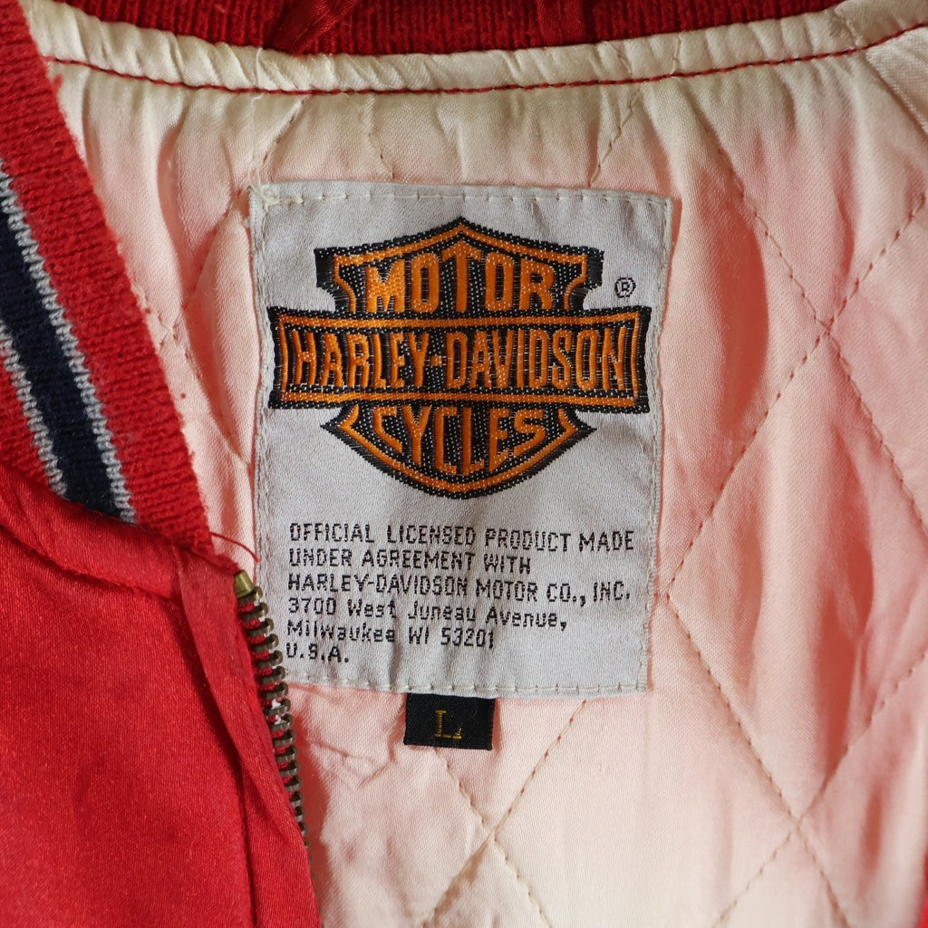 HARLEY DAVIDSON(ハーレーダビッドソン) ジップアップ スタジアムジャケット レッド