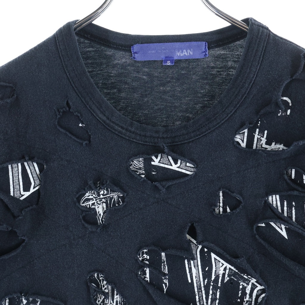 JUNYA WATANABE COMME des GARCONS(ジュンヤワタナベ コムデギャルソン) 00s レイヤード デザイン 半袖Tシャツ カットソー ブラック