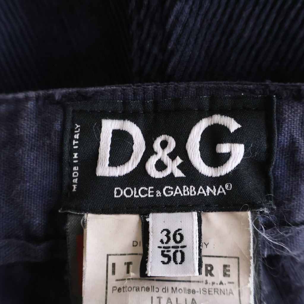 DOLCE & GABBANA(ドルチェアンドガッバーナ) 06AW Archive カーゴ ボンテージ コーデュロイパンツ パープル
