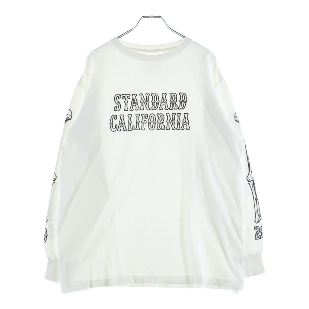 AS STANDARD(アズ スタンダード) ×STANDARD CALFORNIA Bone Print L/S 20th Anniversary Tee スタンダードカルフォルニア ボールズ プリント 20周年 骨 長袖Tシャツ カットソー ホワイト