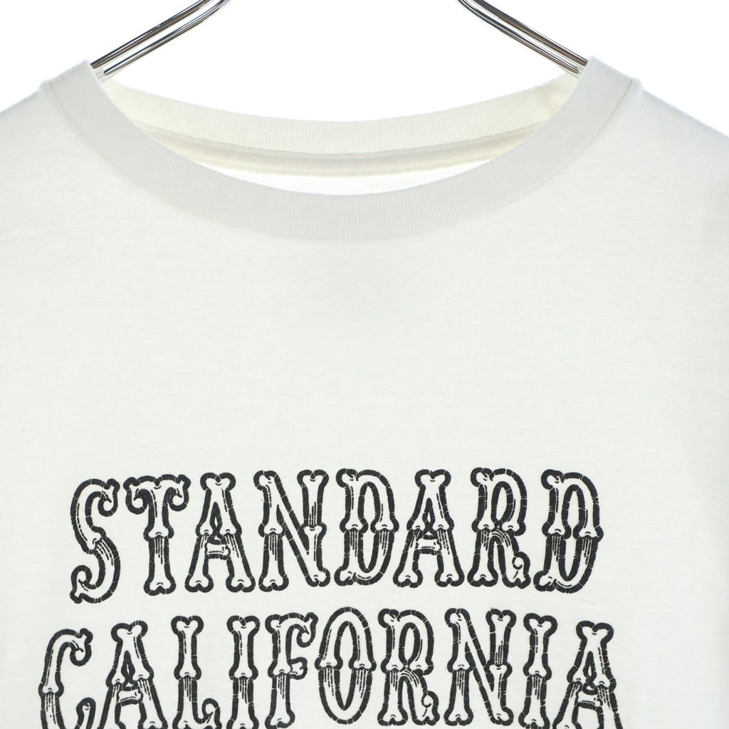 AS STANDARD(アズ スタンダード) ×STANDARD CALFORNIA Bone Print L/S 20th Anniversary Tee スタンダードカルフォルニア ボールズ プリント 20周年 骨 長袖Tシャツ カットソー ホワイト