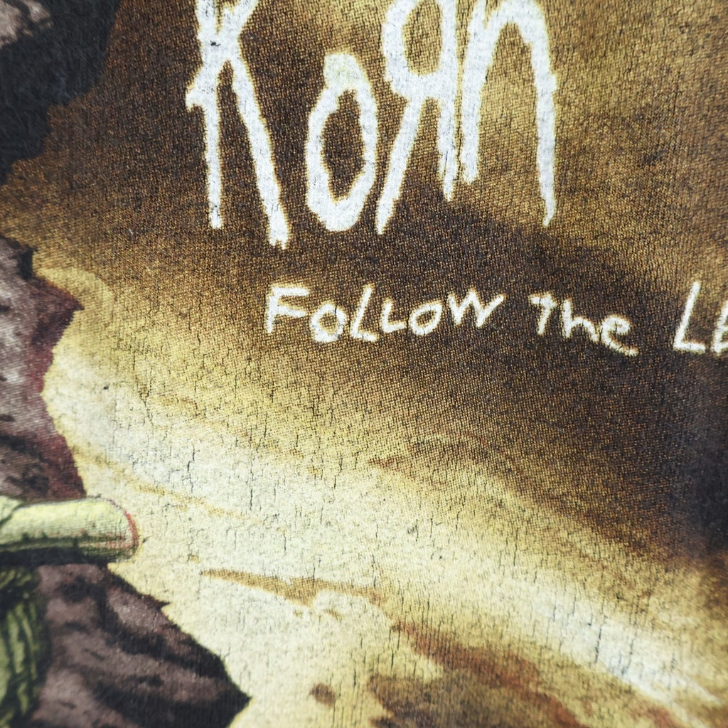 VINTAGE(ヴィンテージ) 00s KORN FOLLOW THE LEADER GIANT コーン バンド 半袖Tシャツ カットソー ブラック
