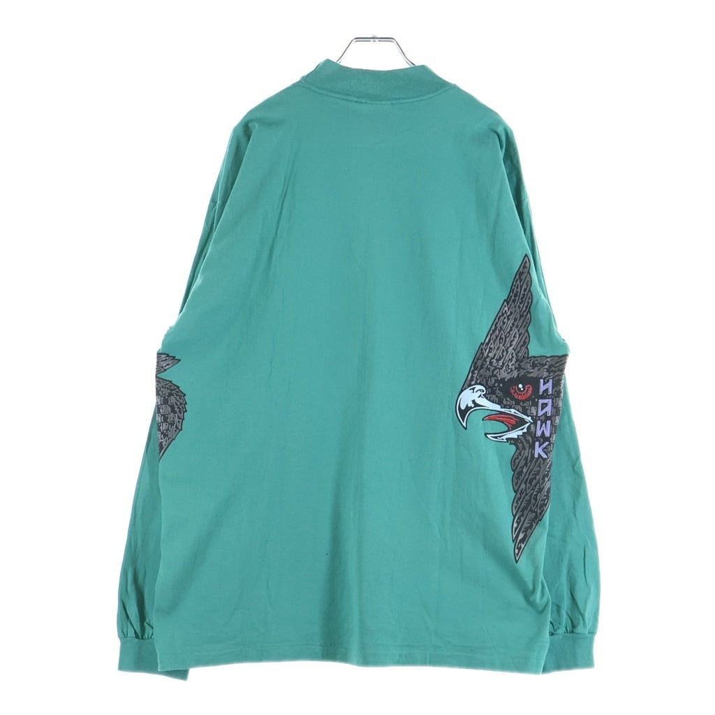 VINTAGE(ヴィンテージ) 80s POWELL PERALTA HAWK L/S TEE パウエルぺラルタ スケーター ロングスリーブ 長袖Tシャツ カットソー エメラルドグリーン