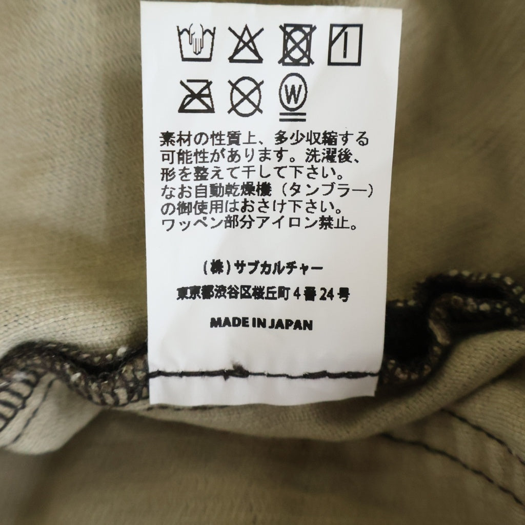 SUBCULTURE(サブカルチャー) 25SS ワッペン付き コーデュロイ ハーフ ワークパンツ 迷彩柄 グリーン/ブラウン SCPT-S2501