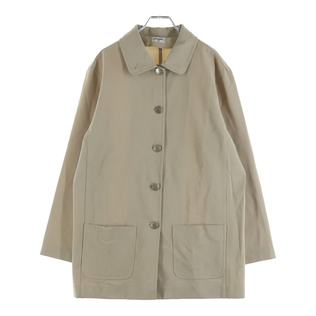 CHANEL(シャネル) 90-00s Archive ロゴボタン ステンカラー ジャケット ベージュ レディース