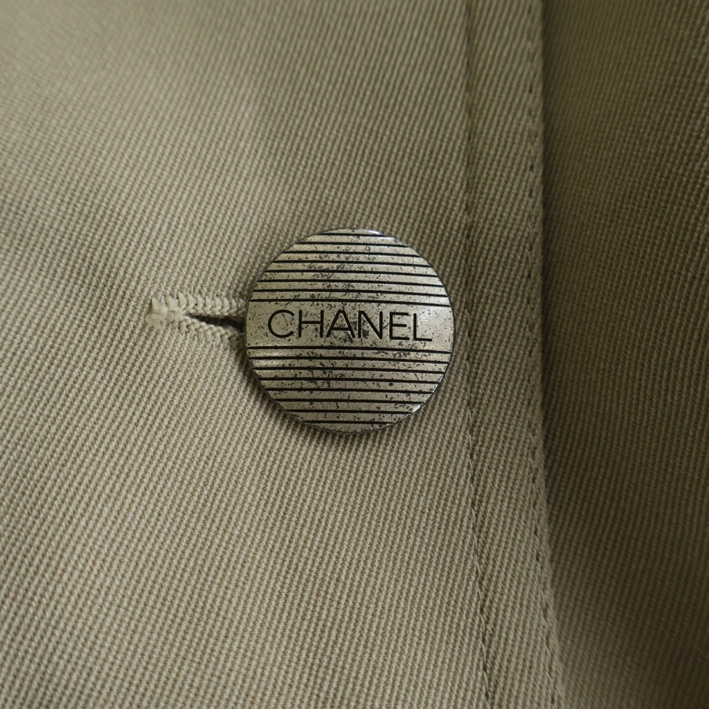 CHANEL(シャネル) 90-00s Archive ロゴボタン ステンカラー ジャケット ベージュ レディース