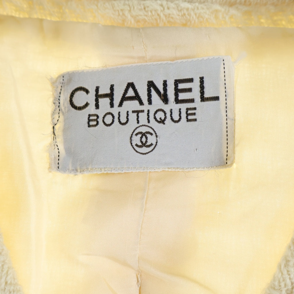 CHANEL BOUTIQUE(シャネルブティック) 90-00s VINTAGE ココボタン Vネック ツイード ジャケット ベージュ レディース