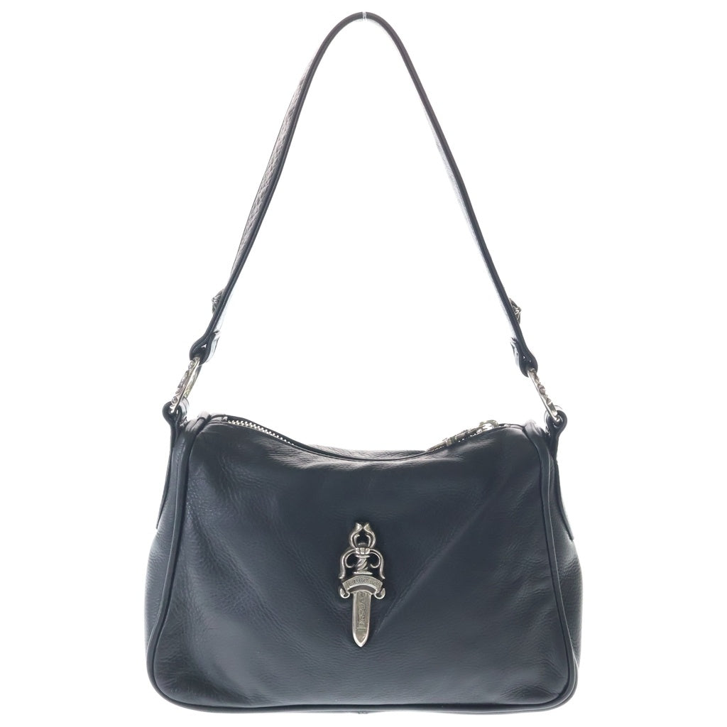CHROME HEARTS(クロムハーツ) CHICKEN NUGGET SM チキンナゲット ラージダガー装飾レザーハンドバッグ ブラック/シルバー