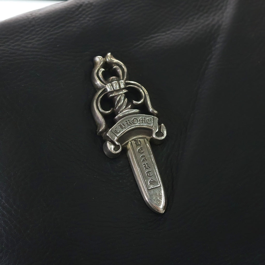 CHROME HEARTS(クロムハーツ) CHICKEN NUGGET SM チキンナゲット ラージダガー装飾レザーハンドバッグ ブラック/シルバー
